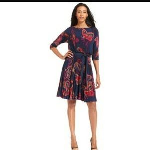 Charter Club Dress short Aleve pleated print